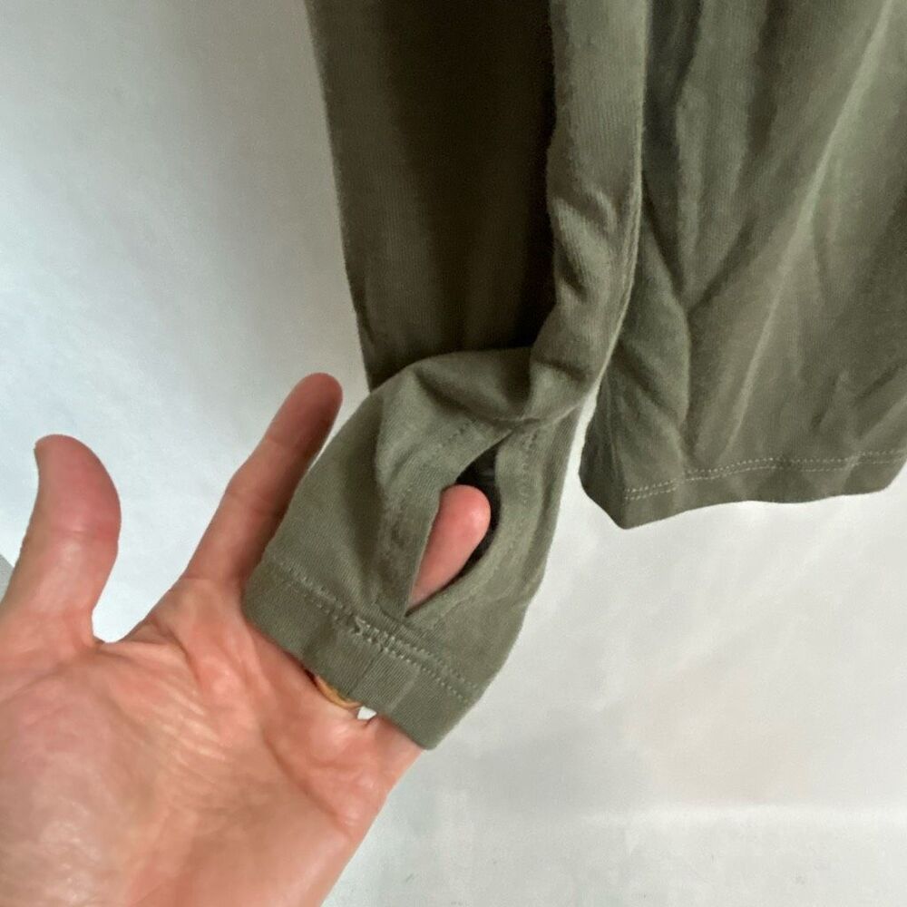 Free Fly Apparel Olive Green Long Sleeve Hooded Tee - Picture 5 of 9